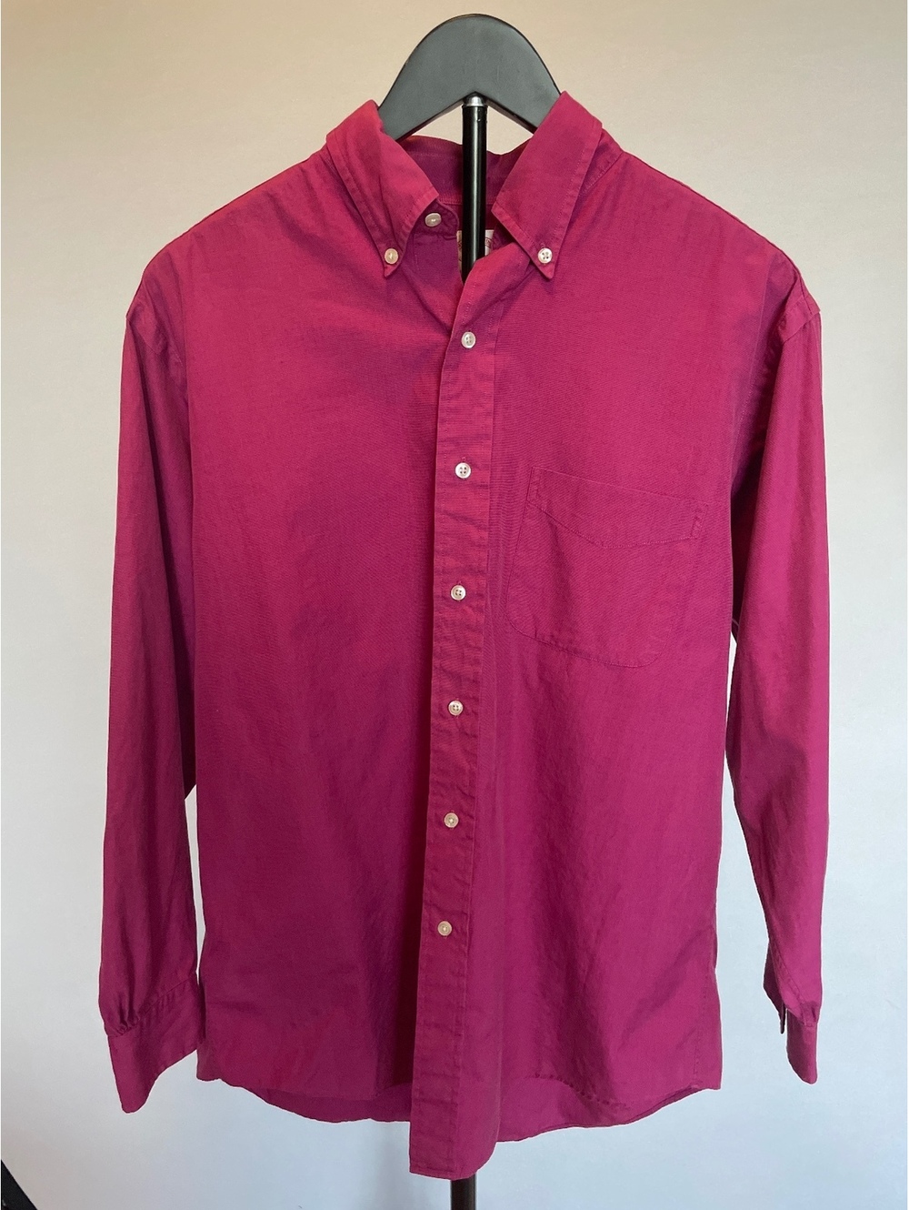 Vintage Brooks Brothers Magenta Cotton Button Down Shirt 16-3 Ivy League Preppy